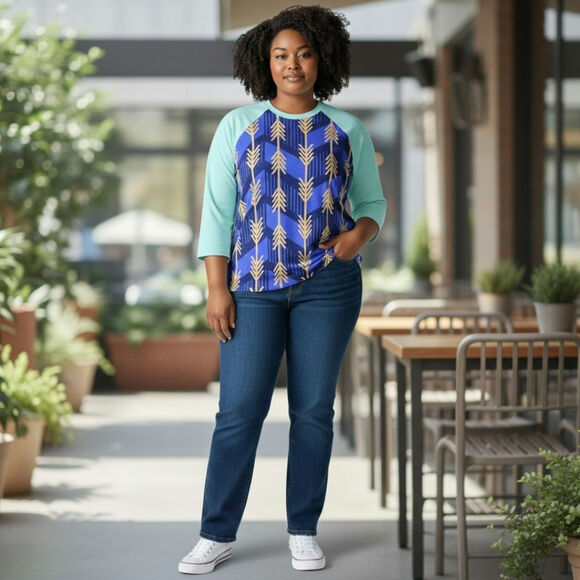 Lularoe 2XL Raglan Blouse - Picture 6 of 8